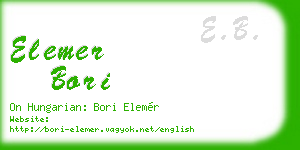 elemer bori business card